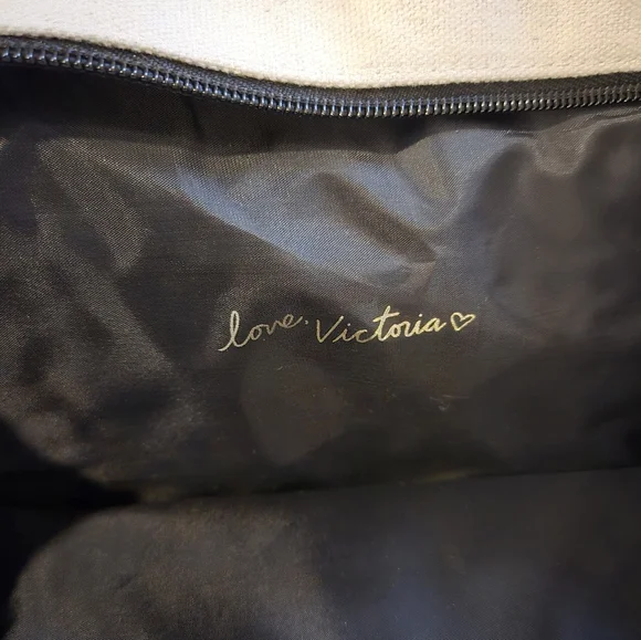 Victoria's Secret Cream & Gold Sparkle Tote Bag - Picture 4 of 6